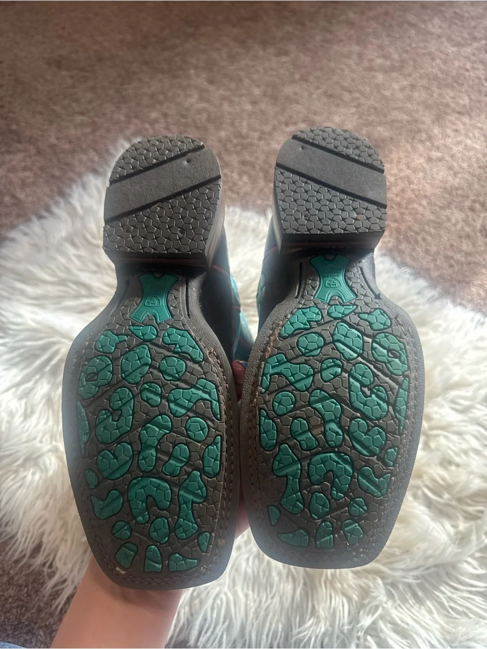 Ariat Turquoise Blue Leather Boot Interior